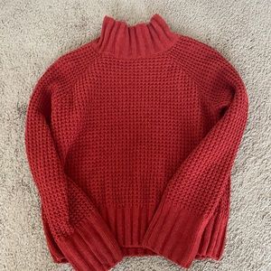 Red turtle neck sweater